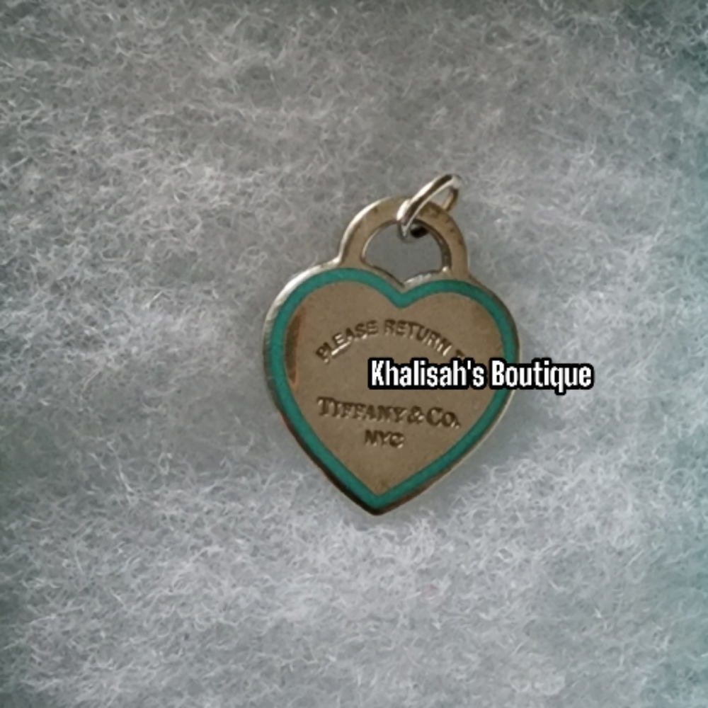 BNIB RARE! Return to Tiffany & Co Sterling Silver Blue Enamel Love Heart Pendent - Picture 12 of 16